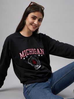 Club York - Black Round Neck Sweatshirt