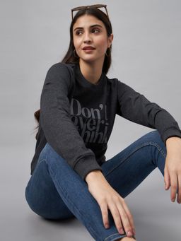 Club York - Anthra Grey Round Neck Sweatshirt