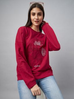 Club York - Maroon Round Neck Sweatshirt
