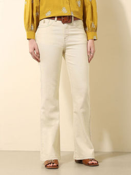 U.S. POLO ASSN. - High Rise Flared Fit Beige Jeans