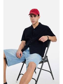 Snitch - Men Black Cotton Solid/Plain Shirt