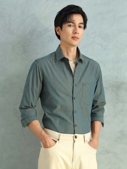 Arrow - Men Green Cotton Printed Shirt
