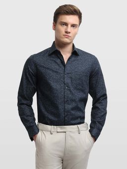 Arrow - Men Blue Cotton Geometric Shirt