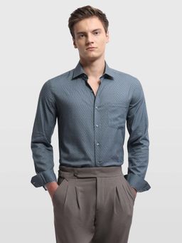 Arrow - Men Grey Cotton Geometric Shirt