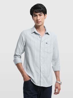 Arrow Sports - Men Grey Cotton Stripes Shirt