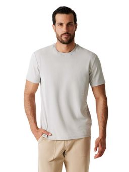 Guess - Men Grey Polyester Solid/Plain T-Shirt
