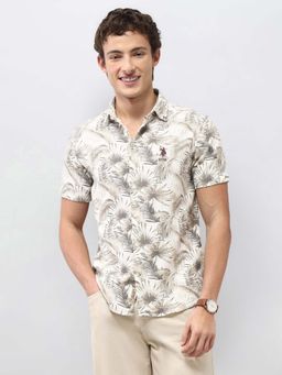 U.S. Polo Assn. Denim Co. - Men Green Cotton Printed Shirt