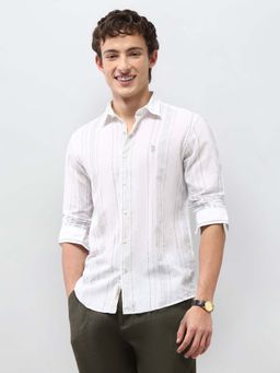 U.S. Polo Assn. Denim Co. - Men White Cotton Stripes Shirt