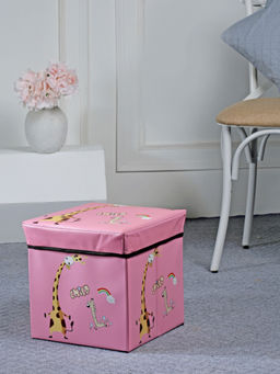 FABINALIV - Pink Cartoon Print Multipurpose Foldable Organiser with Lid