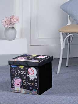 FABINALIV - Black Cartoon Print Multipurpose Foldable Organiser with Lid