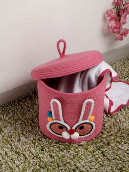 FABINALIV - Pink Cartoon Design Multipurpose Foldable Organiser with Lid