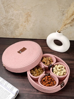 FABINALIV - Pink Solid Kitchen Organiser with Lid