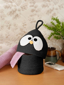 FABINALIV - Black Cartoon Design Multipurpose Foldable Organiser with Lid