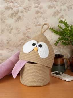 FABINALIV - Beige Cartoon Design Multipurpose Foldable Organiser with Lid