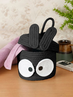 FABINALIV - Black Cartoon Design Multipurpose Foldable Organiser with Lid