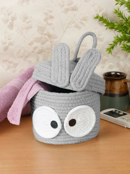 FABINALIV - Grey Cartoon Design Multipurpose Foldable Organiser with Lid