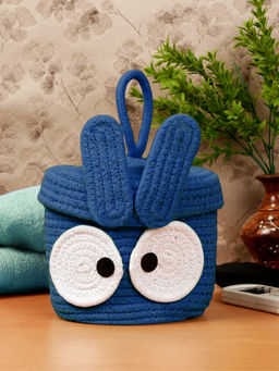 FABINALIV - Blue Cartoon Design Cotton Multi Purpose Organiser with Lid