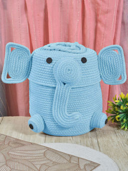 FABINALIV - Blue Cartoon Design Cotton Multi Purpose Organiser with Lid