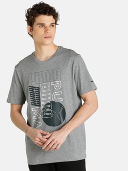 Puma - Logo Smash Mens Grey T-shirt