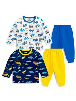 Kuchipoo - Baby Boy Multi-Color Printed Regular Fit Cotton Co-Ord (Pack of 4)