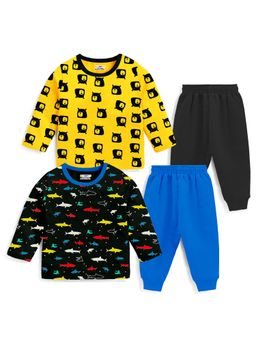 Kuchipoo - Baby Boy Multi-Color Printed Regular Fit Cotton Co-Ord (Pack of 4)