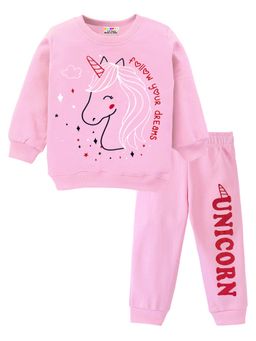 Kuchipoo - Baby Girl Pink Unicorn Printed Co-Ord (Pack of 2)