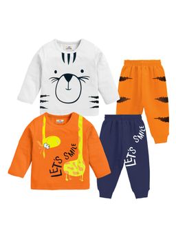 Kuchipoo - Baby Boy Multi-Color Printed Regular Fit Cotton Co-Ord (Pack of 4)