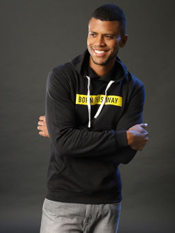 Campus Sutra - Full Sleeve Men Printed Hooded Casual Sweatshirt