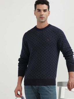 Tommy Hilfiger - Allover Monogram Navy Blue Sweater