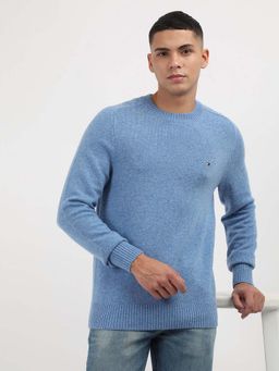 Tommy Hilfiger - Lambswool Blue Solid Sweater