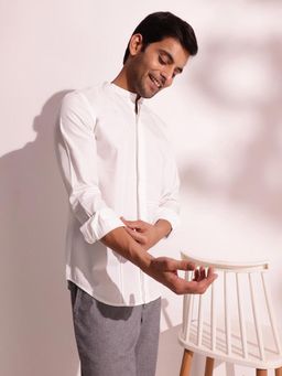 Fabindia - White Cotton Slim Fit Shirt