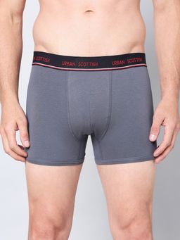Urban Scottish - Men Grey Solid Cotton Stretch Trunk