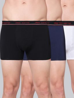 Urban Scottish - Men Multicolour Solid Cotton Stretch Trunks (Pack of 3)