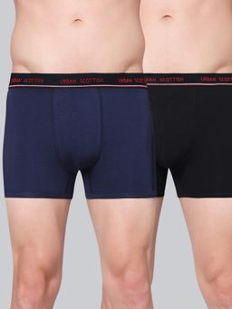 Urban Scottish - Men Multicolour Solid Cotton Stretch Trunks (Pack of 2)