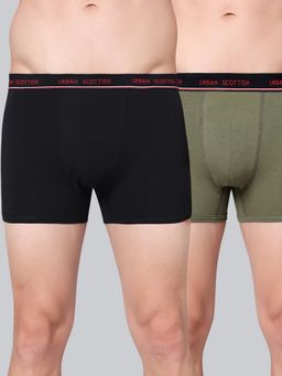Urban Scottish - Men Multicolour Solid Cotton Stretch Trunks (Pack of 2)