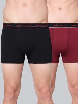 Urban Scottish - Men Multicolour Solid Cotton Stretch Trunks (Pack of 2)