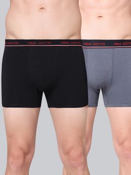 Urban Scottish - Men Multicolour Solid Cotton Stretch Trunks (Pack of 2)