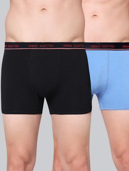Urban Scottish - Men Multicolour Solid Cotton Stretch Trunks (Pack of 2)