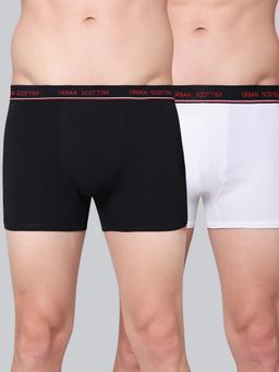 Urban Scottish - Men Multicolour Solid Cotton Stretch Trunks (Pack of 2)