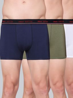 Urban Scottish - Men Multicolour Solid Cotton Stretch Trunks (Pack of 3)