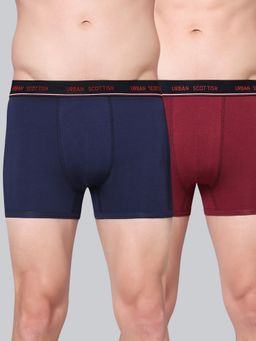 Urban Scottish - Men Multicolour Solid Cotton Stretch Trunks (Pack of 2)