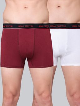 Urban Scottish - Men Multicolour Solid Cotton Stretch Trunks (Pack of 2)