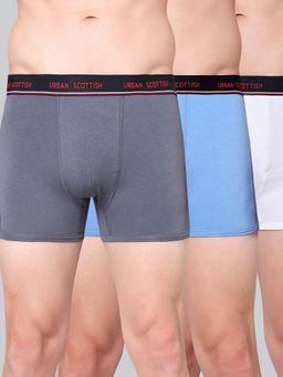Urban Scottish - Men Multicolour Solid Cotton Stretch Trunks (Pack of 3)