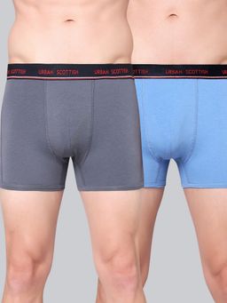 Urban Scottish - Men Multicolour Solid Cotton Stretch Trunks (Pack of 2)