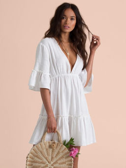 Addery - White Boho Chic Beach Dress