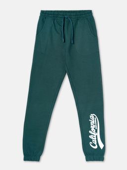 R&B - Dark Green Typography Regular Girls Joggers