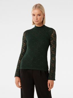Forever New - Rachel High Neck Embroidered Lace Top