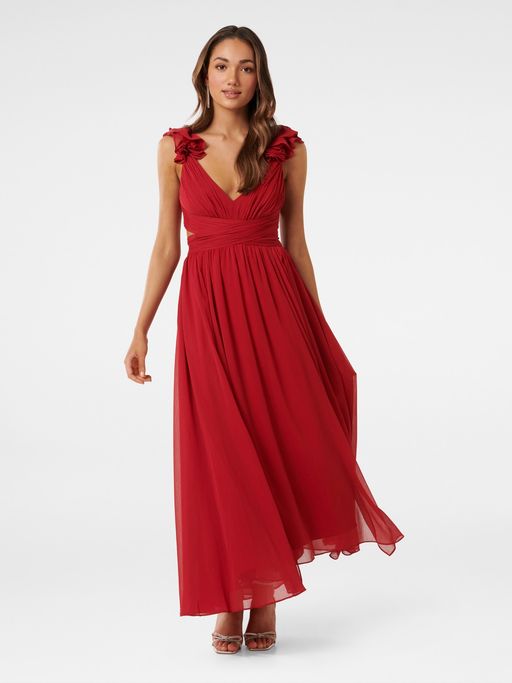 Maxi Dress Petite Frill Dress Petite Baby Blue Chiffon Frill