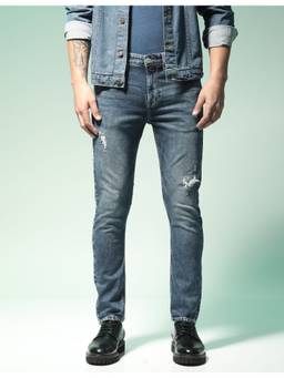 Flying Machine - Slash Straight Distressed Jeans