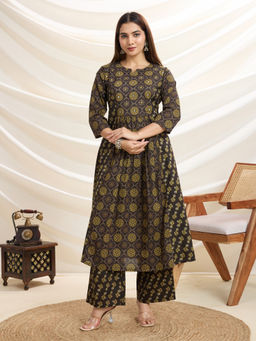 NIKATT - Womens Cotton Printed Black Co-Ord Set